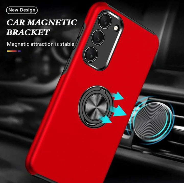 Samsung Galaxy S23 Plus Hoesjes – Harde Backcover met Vingerring – Anti-drop – Rood-Ilumina Benelux