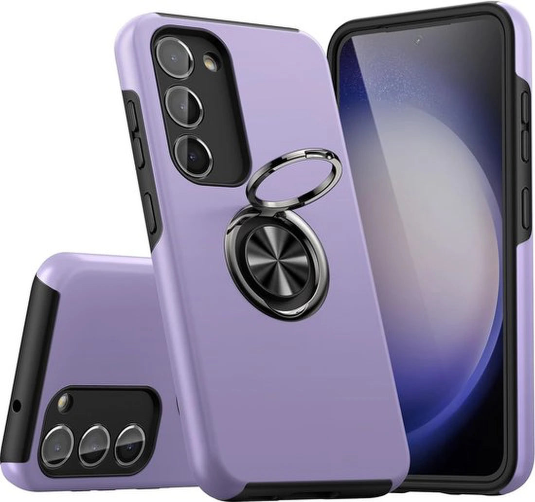 Telefoonhoesje met Vingerring - Hoesje Geschikt voor: Samsung Galaxy S22 - Anti-drop harde cover - Paars