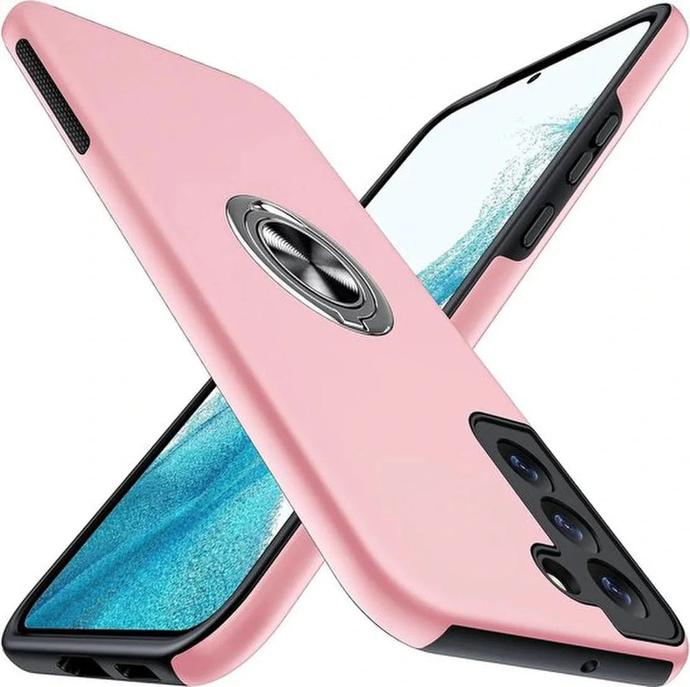 Samsung Galaxy S21 Hoesjes – Harde Backcover met Vingerring – Anti-drop – Roze-Ilumina Benelux