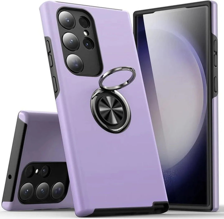 Samsung Galaxy S23 Ultra Hoesjes – Harde Backcover met Vingerring – Anti-drop – Paars-Ilumina Benelux