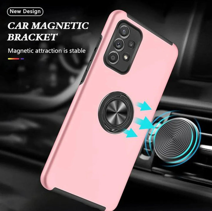 Samsung Galaxy A53 5G Hoesjes – Harde Backcover met Vingerring – Anti-drop – Roze-Ilumina Benelux