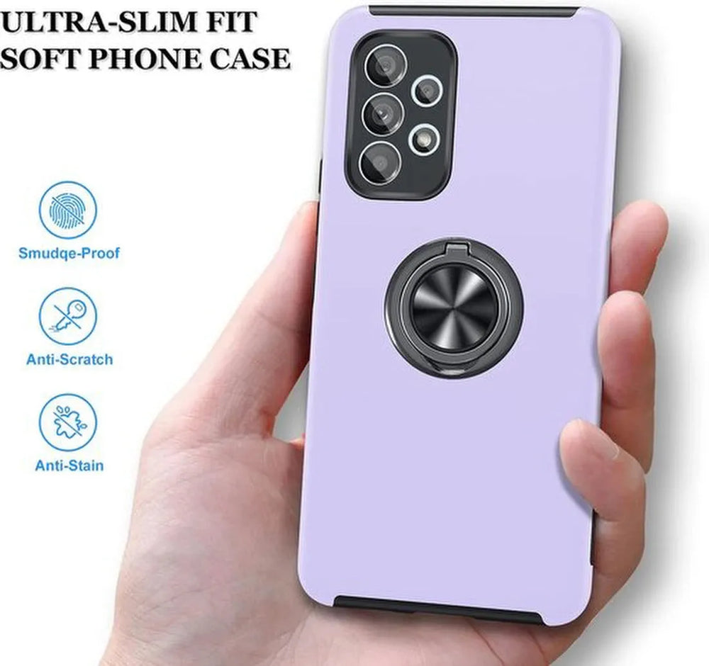 Samsung Galaxy A53 5G Hoesjes – Harde Backcover met Vingerring – Anti-drop – Paars-Ilumina Benelux