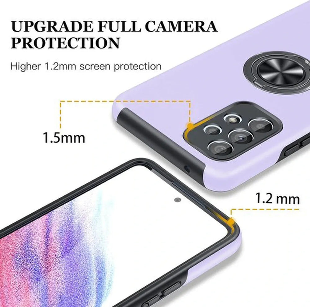 Samsung Galaxy A33 5G Hoesjes – Harde Backcover met Vingerring – Anti-drop – Paars-Ilumina Benelux