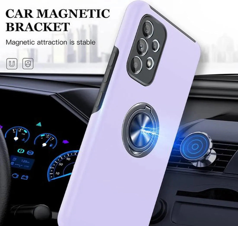 Samsung Galaxy A33 5G Hoesjes – Harde Backcover met Vingerring – Anti-drop – Paars-Ilumina Benelux
