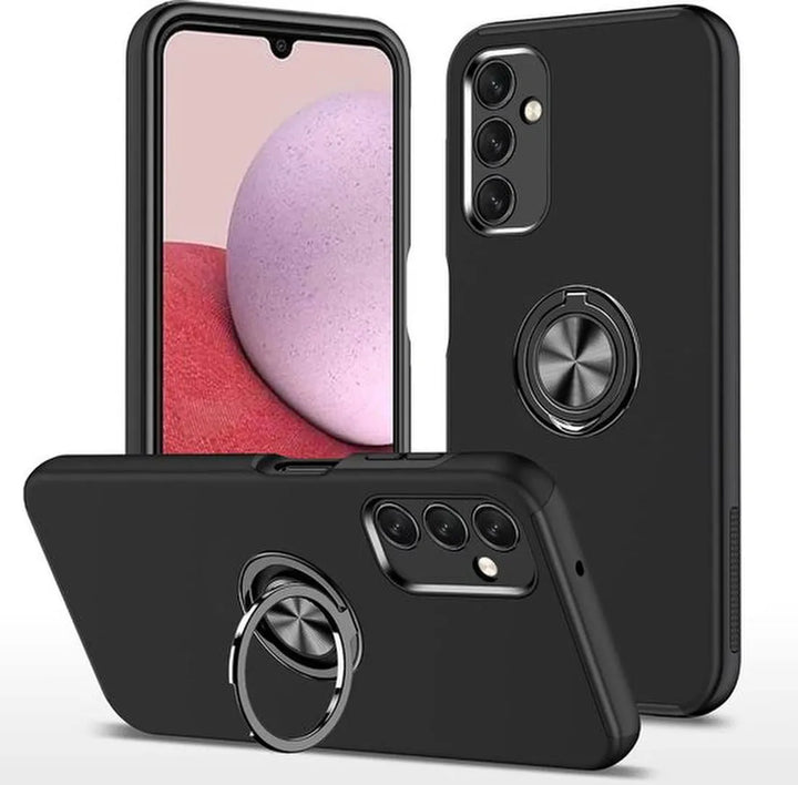 Samsung Galaxy A13 5G / A04s Hoesjes – Harde Backcover met Vingerring – Anti-drop – Zwart-Ilumina Benelux