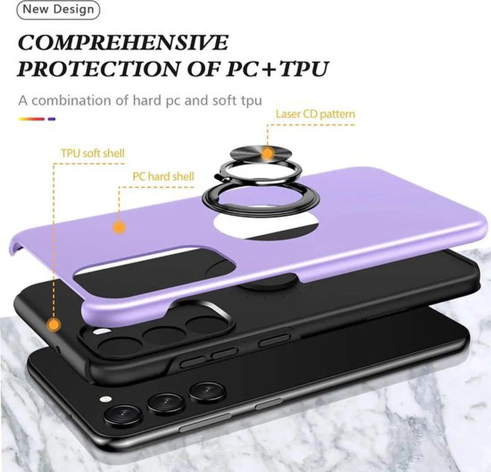 Samsung Galaxy A13 5G / A04s Hoesjes – Harde Backcover met Vingerring – Anti-drop – Paars-Ilumina Benelux