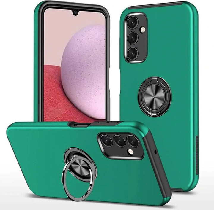 Samsung Galaxy A13 4G Hoesjes – Harde Backcover met Vingerring – Anti-drop – Groen-Ilumina Benelux