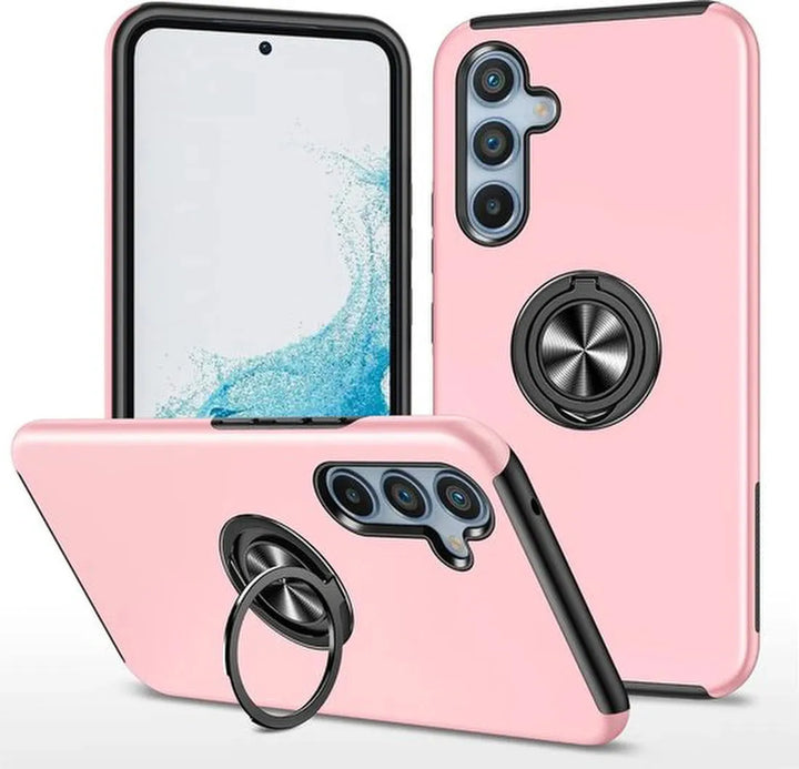 Samsung Galaxy A25 Hoesjes – Harde Backcover met Vingerring – Anti-drop – Roze-Ilumina Benelux