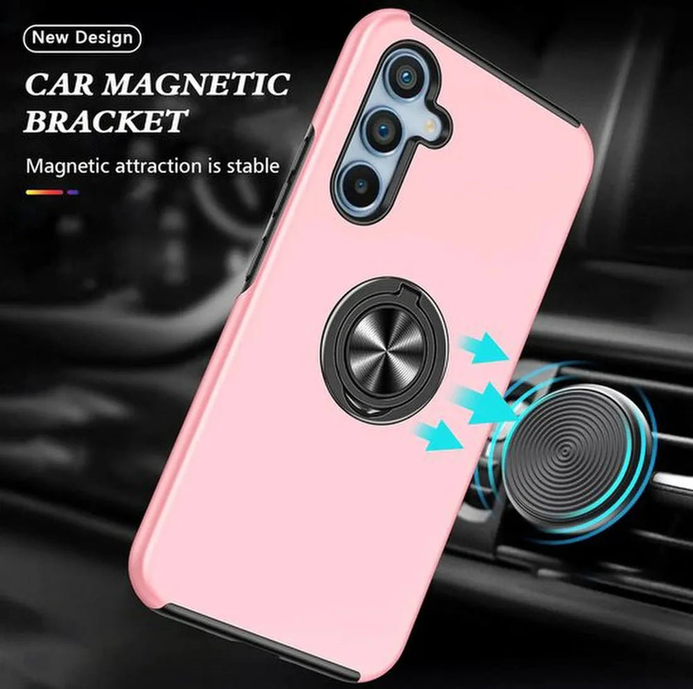 Samsung Galaxy A25 Hoesjes – Harde Backcover met Vingerring – Anti-drop – Roze-Ilumina Benelux