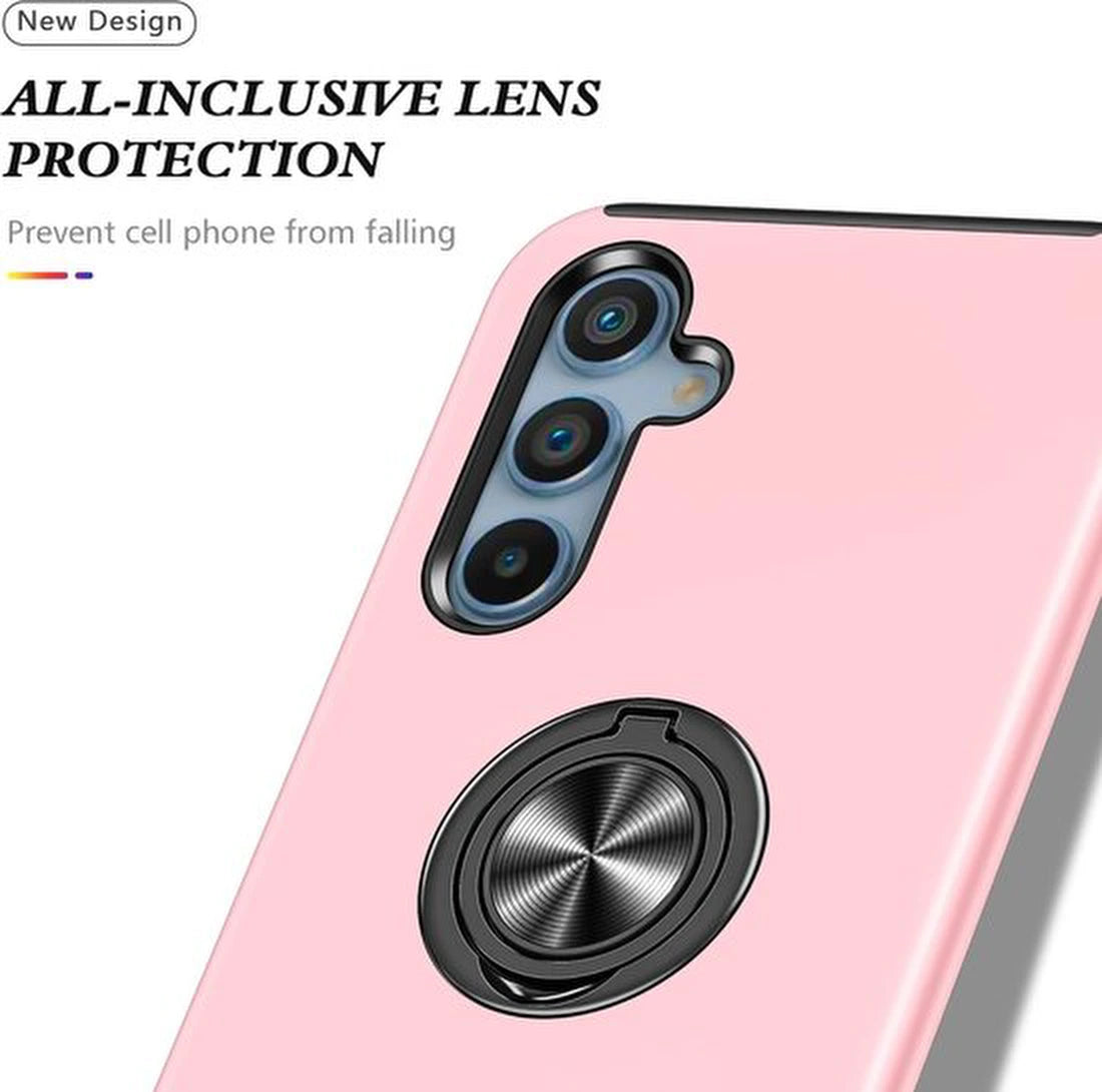 Telefoonhoesje met Vingerring - Hoesje Geschikt voor: Samsung Galaxy A25 4G & 5G - Anti-drop harde cover - Roze