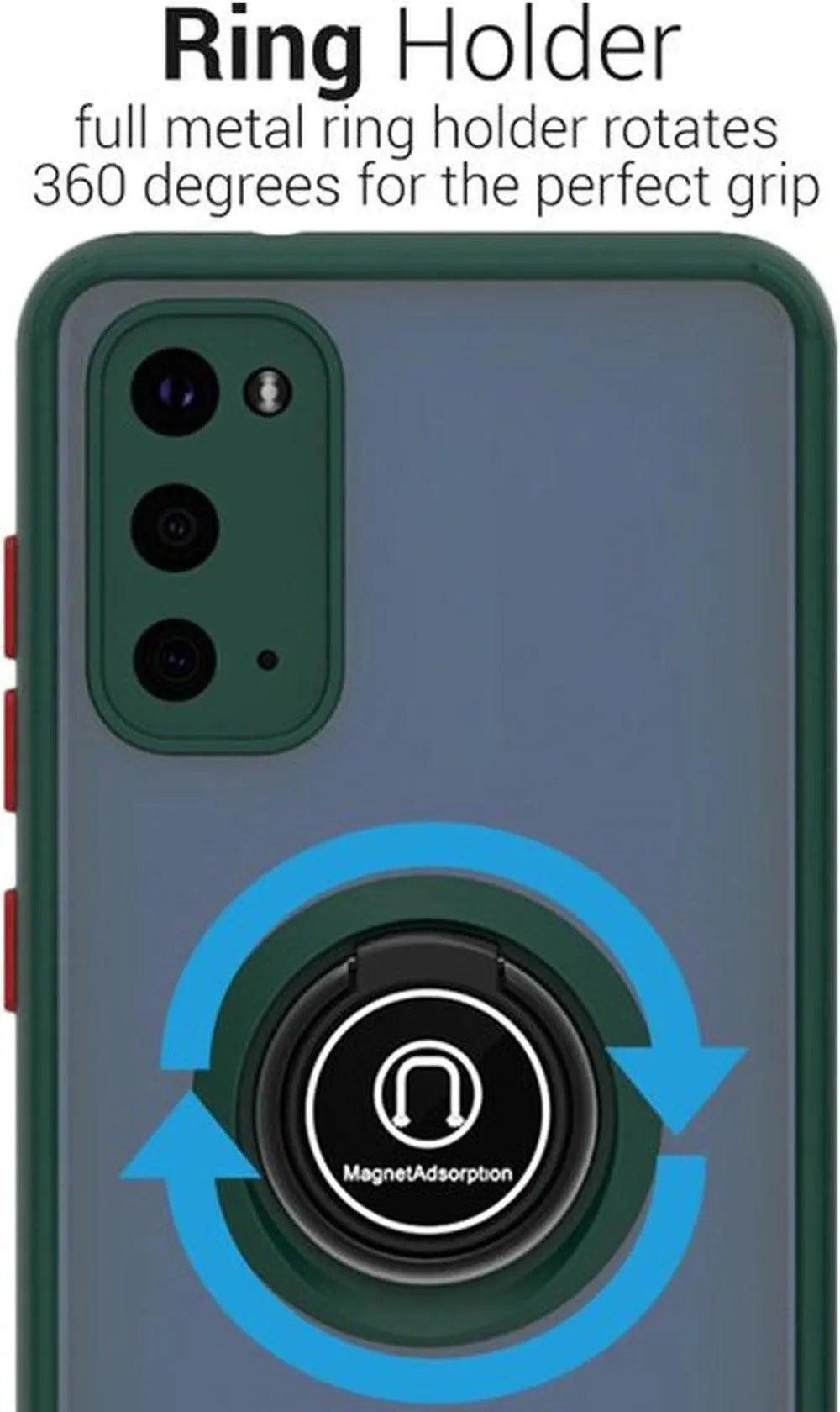 Samsung Galaxy S20 Hoesjes – Siliconen Backcover – Standfunctie – Magneet Ring – Rood-Ilumina Benelux