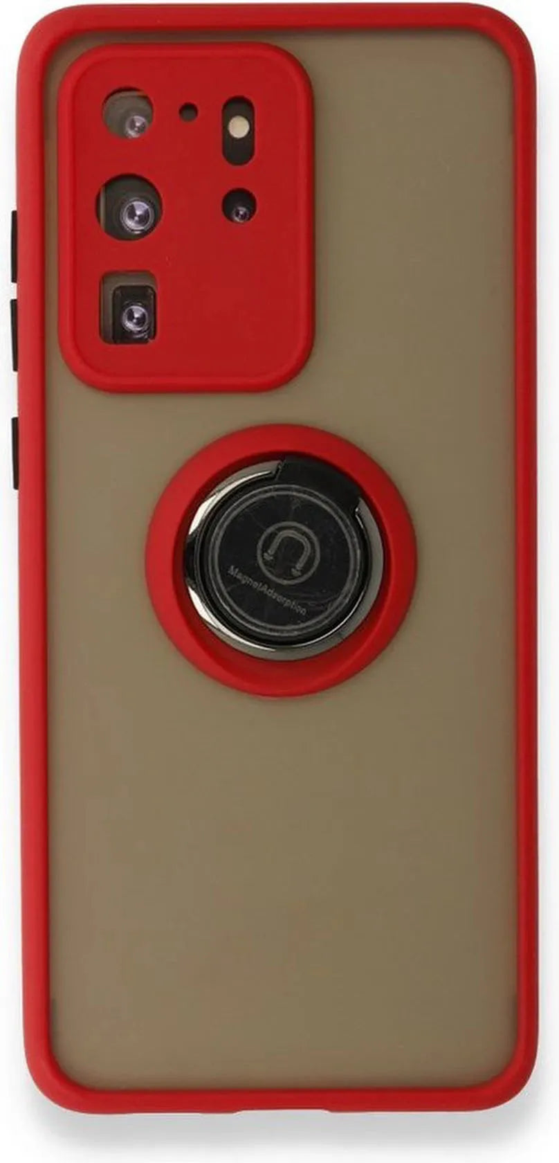 Samsung Galaxy S20 Ultra Hoesjes – Siliconen Backcover – Magneet Ring – Standfunctie – Rood-Ilumina Benelux