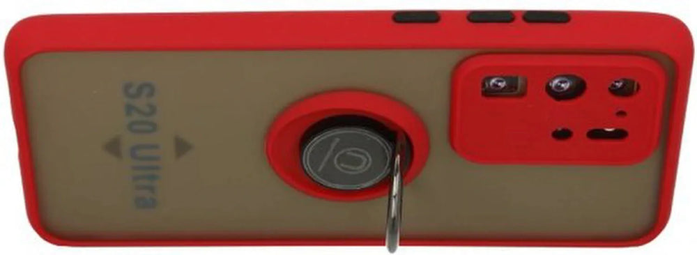 Samsung Galaxy S20 Ultra Hoesjes – Siliconen Backcover – Magneet Ring – Standfunctie – Rood-Ilumina Benelux