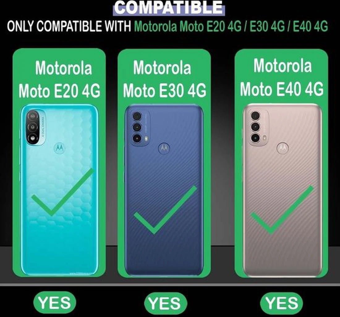 Silicone Backcover Hoesje Geschikt voor: Motorola Moto E20/E30/E40 - Zwart