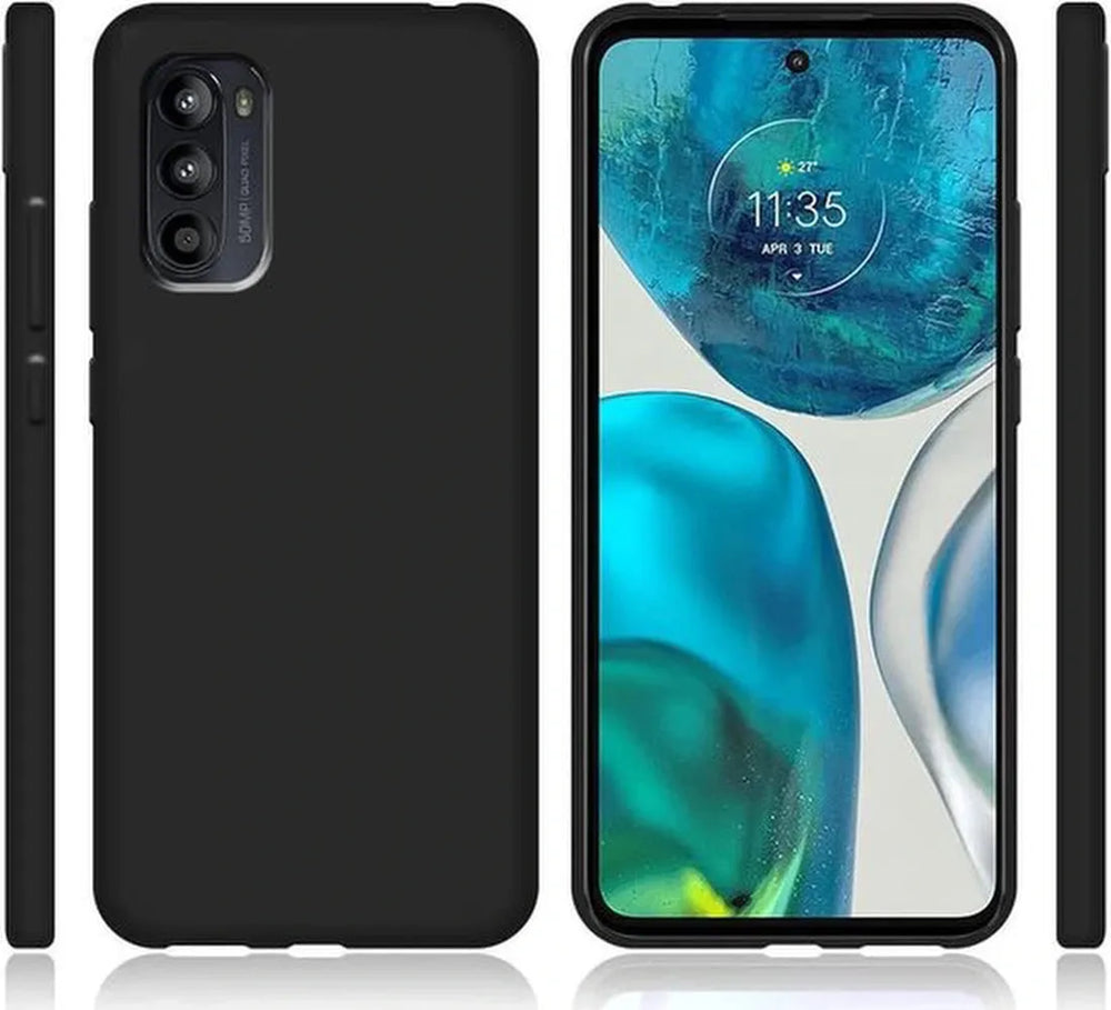 Motorola Moto G62 5G Hoesjes – Siliconen Backcover – Soft Silicone – Schokbestendig – Zwart-Ilumina Benelux