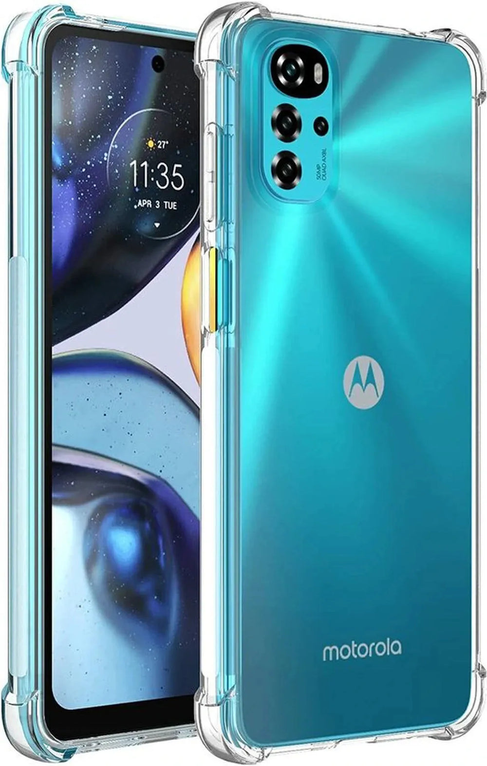 Motorola Moto G22 Hoesjes – Siliconen Backcover – Schokbestendig Anti-Shock – Transparant – 2x Screenprotector-Ilumina Benelux