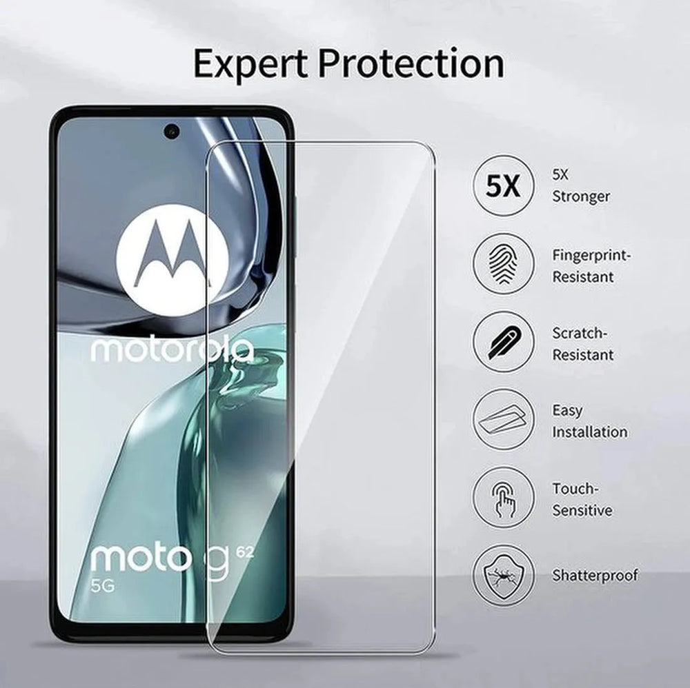 Motorola Moto G62 5G Hoesjes – Siliconen Backcover – Schokbestendig – Incl. 2 Screenprotectors – Zwart-Ilumina Benelux