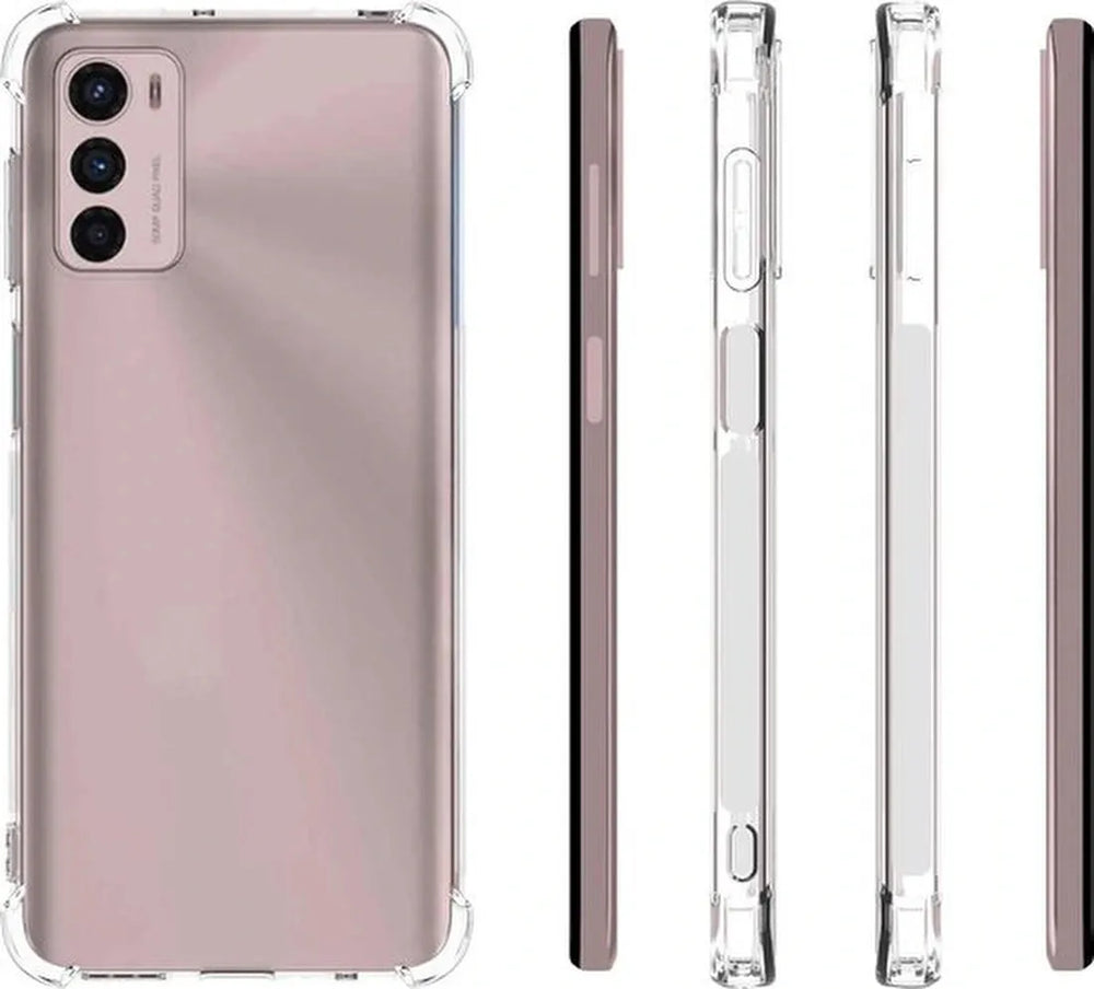 Motorola Moto G42 Hoesjes – Siliconen Backcover – Schokbestendig – Transparant – 2x Screenprotector-Ilumina Benelux