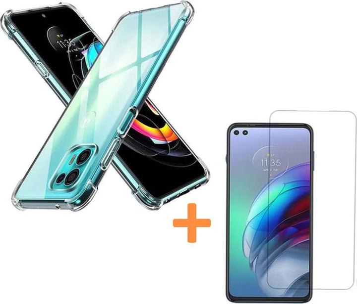 Motorola Moto G100 Hoesjes – Siliconen Backcover – Schokbestendig Anti-Shock – 2x Screenprotector – Transparant-Ilumina Benelux