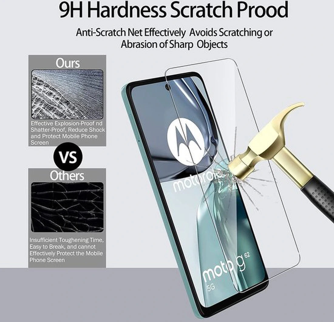 Motorola Moto G62 5G Hoesjes – Siliconen Backcover – Inclusief 2 Screenprotectors – Zwart