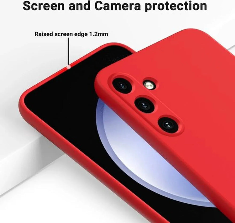 Samsung Galaxy A25 5G Hoesjes – Liquid Siliconen Backcover – Soft Touch – Flexibel – Rood-Ilumina Benelux