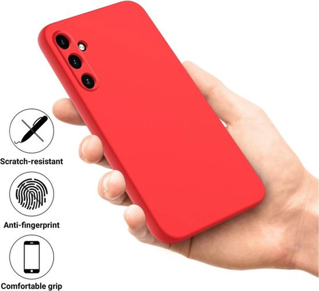 Liquid Silicone hoesje Geschikt voor: Samsung Galaxy A24 4G & 5G Soft Touch Flexible - Rood