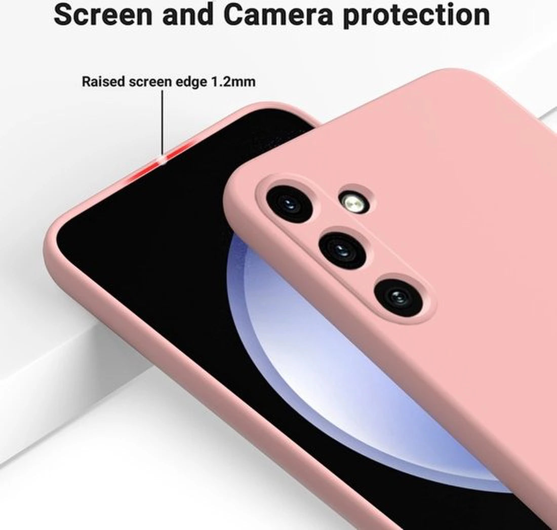 Liquid Silicone hoesje Geschikt voor: Samsung Galaxy A24 4G & 5G Soft Touch Flexible - Roze