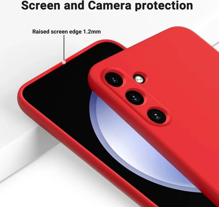 Samsung Galaxy A34 Hoesjes – Liquid Siliconen Backcover – Soft Touch Flexibel – Rood-Ilumina Benelux