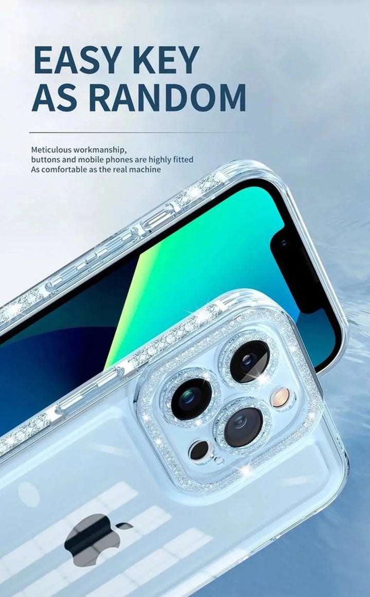 iPhone 13 Pro Hoesjes – Siliconen Backcover – Glitter Design – Glitters – Transparant-Ilumina Benelux