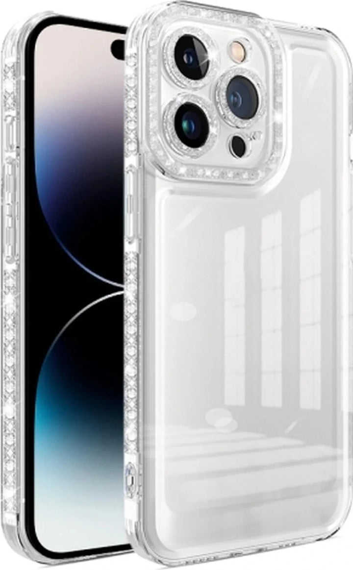 iPhone 11 Pro Max Hoesjes – Siliconen Backcover – Glitter Design – Schokbestendig – Transparant Zilver-Ilumina Benelux