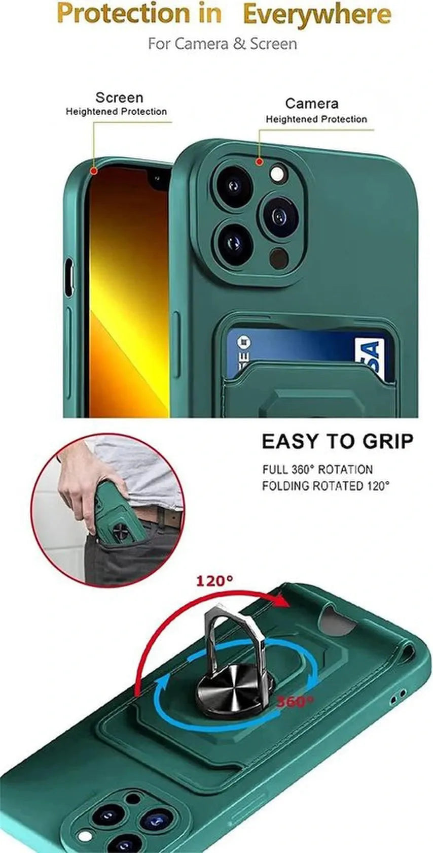 Samsung Galaxy A13 5G Hoesjes – Crossbody Koord – Siliconen Backcover – Pasjeshouder – Groen-Ilumina Benelux