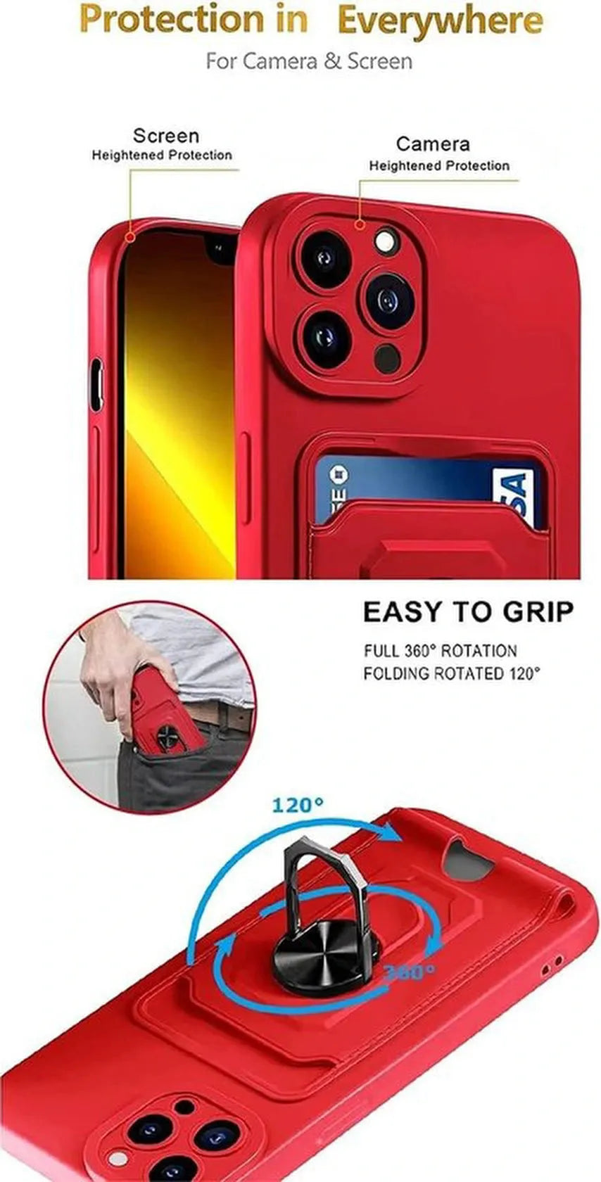 iPhone 12 Pro Hoesjes – Crossbody Siliconen Backcover – Koord – Schokbestendig – Rood-Ilumina Benelux