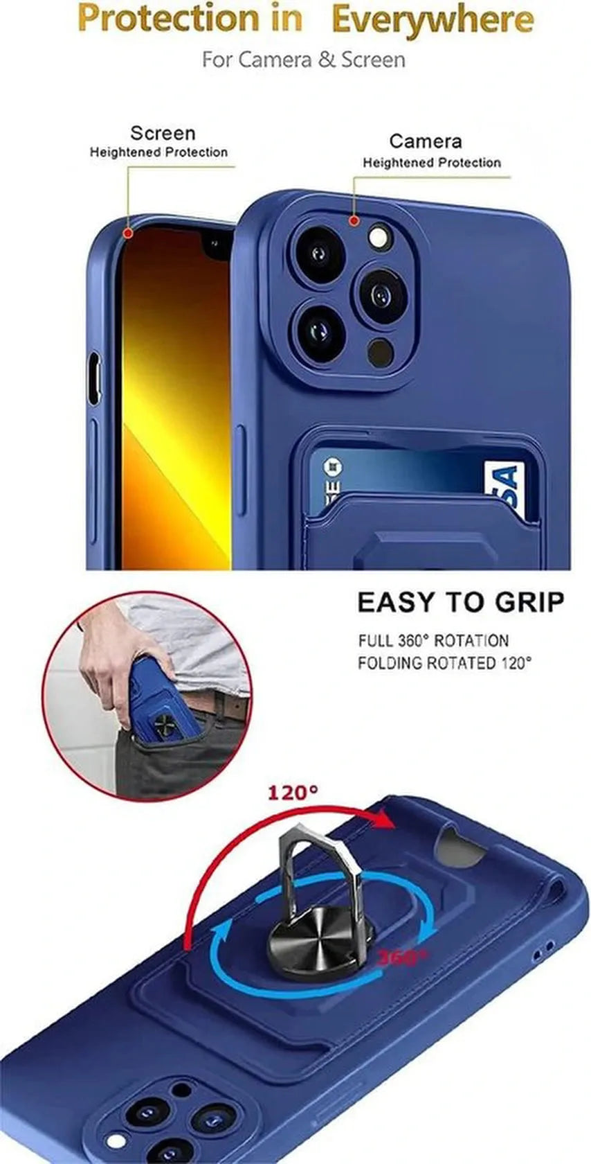 iPhone 11 Hoesjes – Crossbody Siliconen Backcover – Koord – Schokbestendig – Blauw-Ilumina Benelux