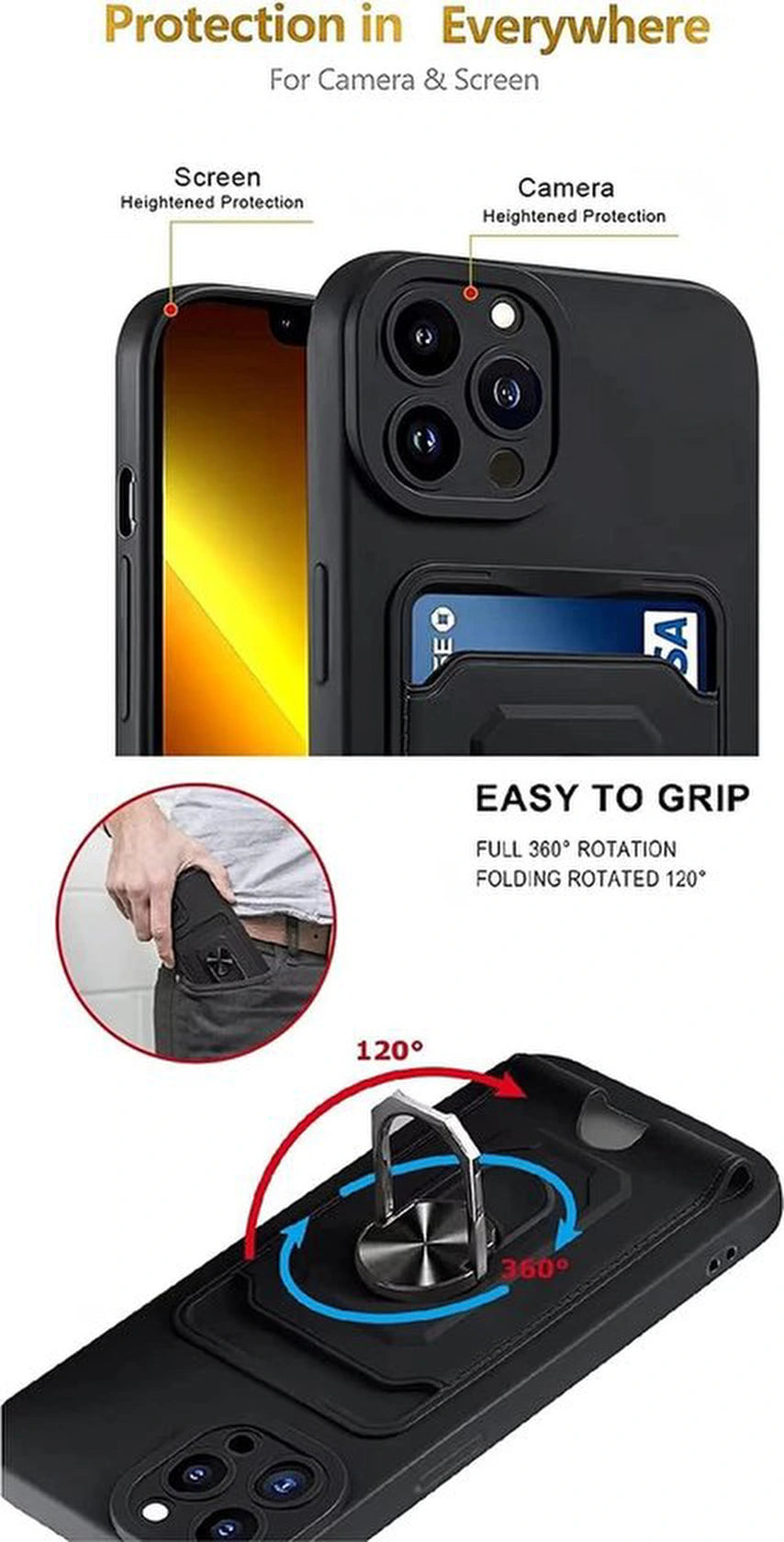 Samsung Galaxy S22 Hoesjes – Crossbody Backcover – Siliconen – Kaarthouder – Zwart