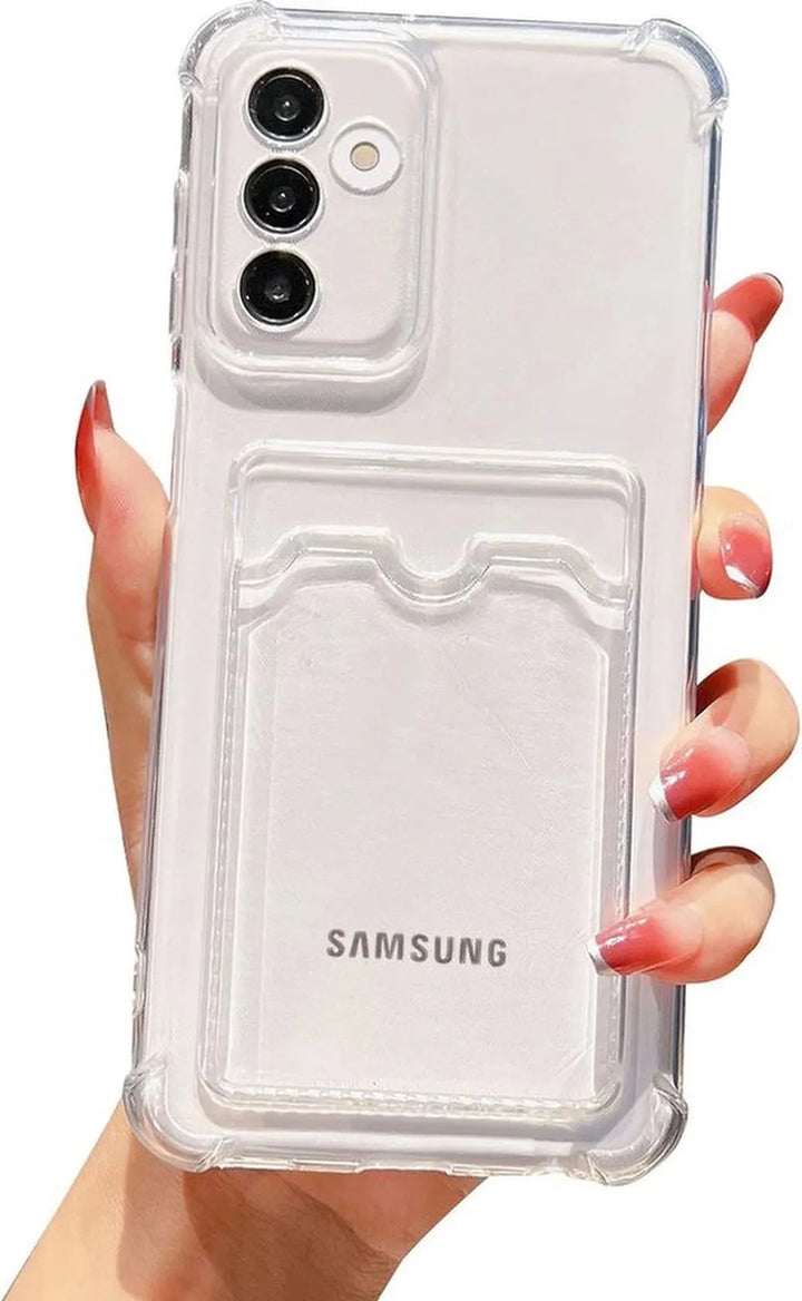 Samsung Galaxy A14 Hoesjes – TPU Backcover – Schokbestendig – Kaarthouder – Transparant-Ilumina Benelux