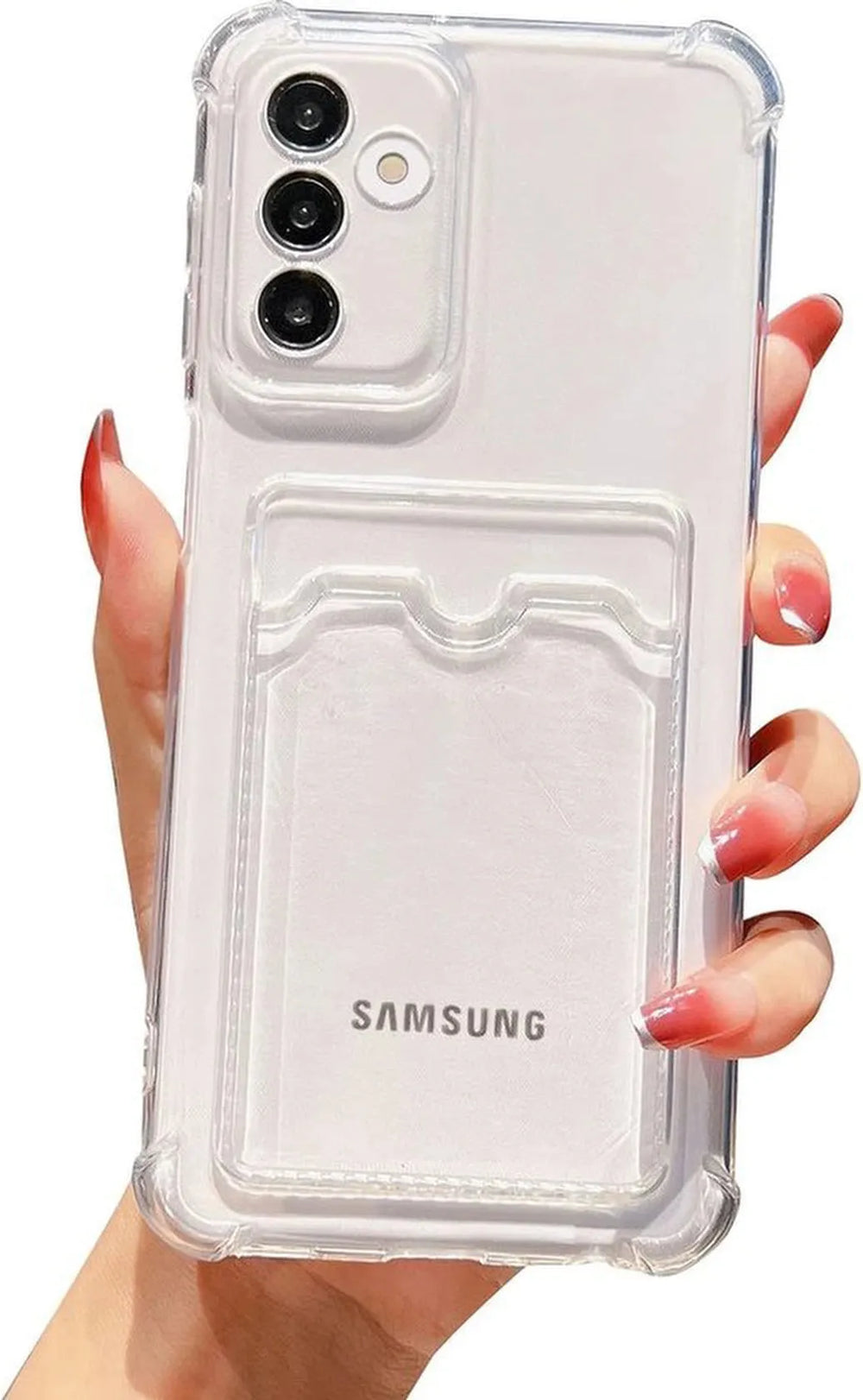 Samsung Galaxy S24 Plus Hoesjes – TPU Backcover – Schokbestendig – Kaarthouder Pasjeshouder – Transparant-Ilumina Benelux