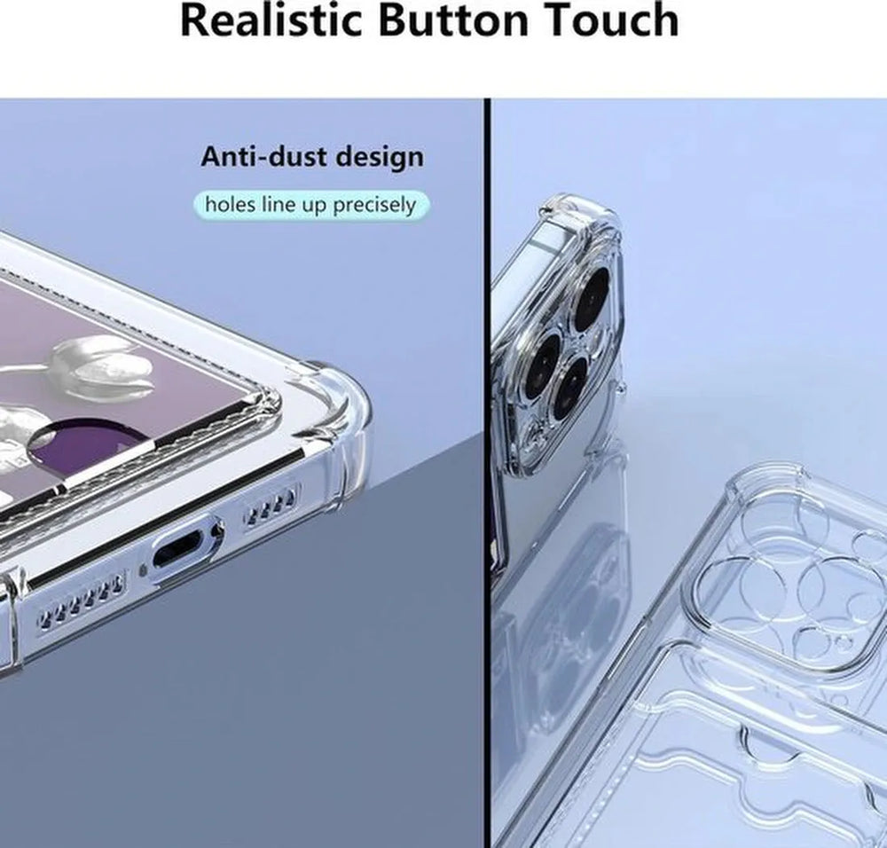 iPhone 15 Plus Hoesjes – Schokbestendig TPU Backcover – Pasjeshouder – Transparant-Ilumina Benelux
