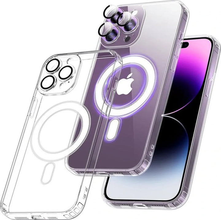 iPhone 13 Pro Max Hoesjes – Magnetische Backcover – MagSafe Compatibel – Camera Lens Protector – Schokbestendig – Zwart-Ilumina Benelux