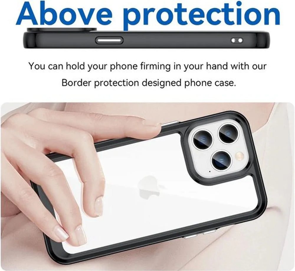 iPhone 12 Pro Max Hoesjes – Transparante Acryl Backcover – TPU Bumper – Hybride Bescherming – Helder Transparant-Ilumina Benelux