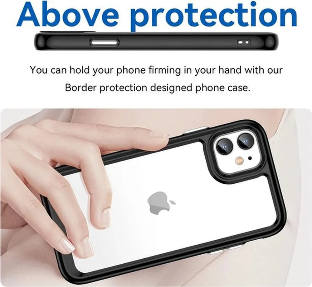 iPhone 11 Hoesjes – Hybride Backcover – Transparant Acryl – Zachte TPU Bumper – Helder-Ilumina Benelux