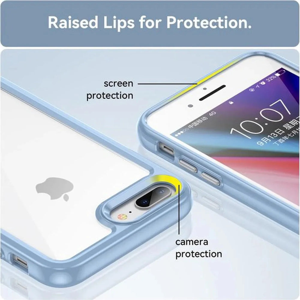 iPhone 7/8/SE 2020/2022 Hoesjes – Hybride Backcover – Helder Acryl – Zachte TPU Bumper – Transparant-Ilumina Benelux