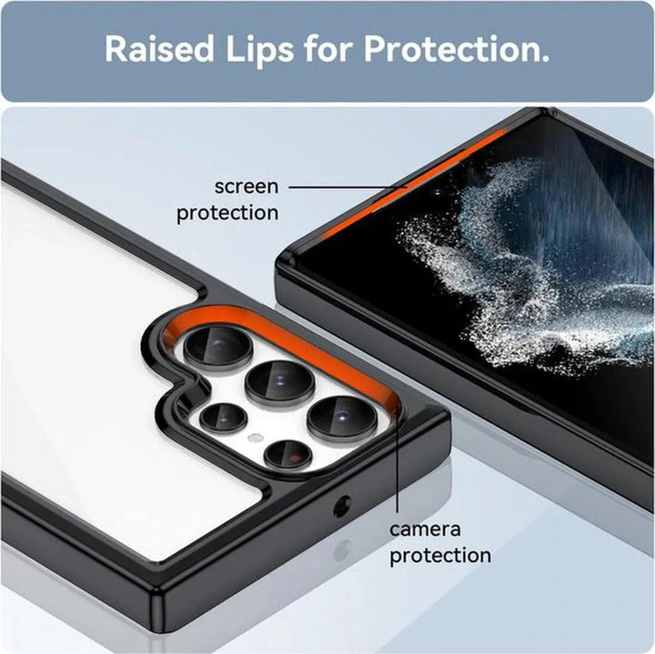 Samsung Galaxy S23 Ultra Hoesjes – Transparante Acryl Backcover – TPU Bumper – Schokbestendig – Helder-Ilumina Benelux