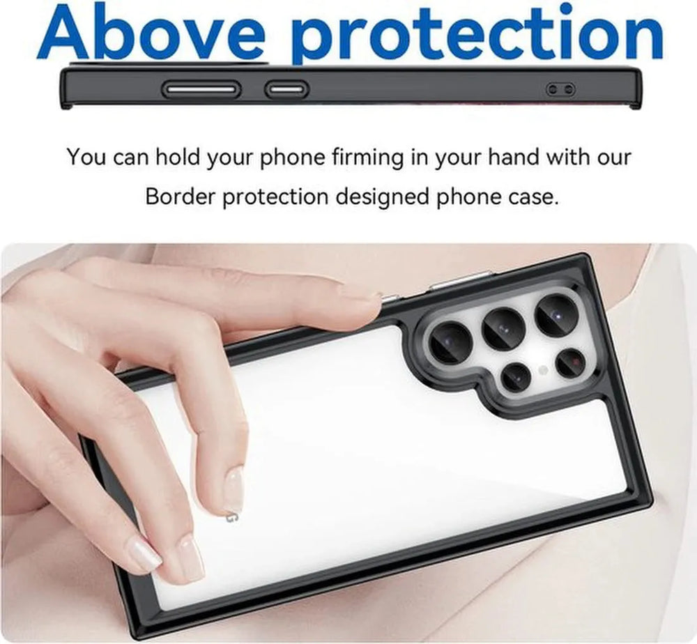 Samsung Galaxy S21 Ultra Hoesjes – Transparante Acryl Backcover – TPU Bumper – Hybride – Helder-Ilumina Benelux
