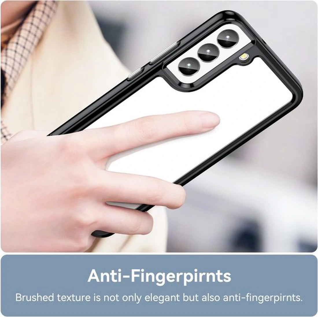 Helder acryl Harde achterkant Hoesje - Zachte TPU Bumper Hybride telefoonhoes Geschikt voor: Samsung Galaxy S23