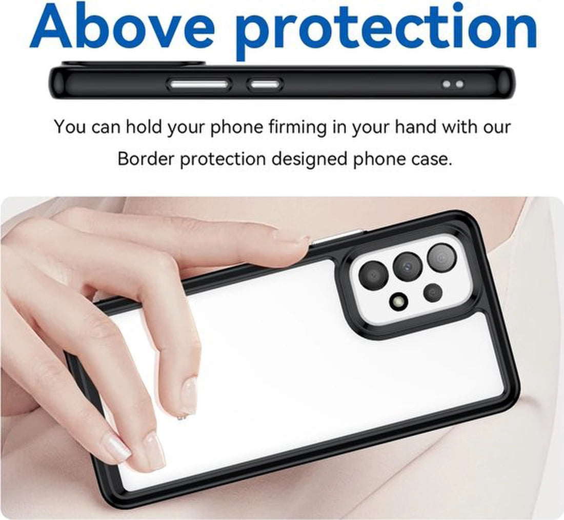 Helder acryl Harde achterkant Hoesje - Zachte TPU Bumper Hybride telefoonhoes Geschikt voor: Samsung Galaxy A73 5G