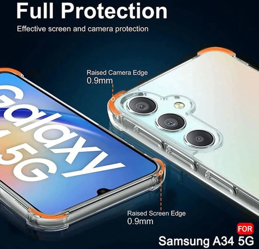 Samsung Galaxy A34 5G Hoesjes – Crystal Clear Backcover – Schokbestendig – Transparant-Ilumina Benelux