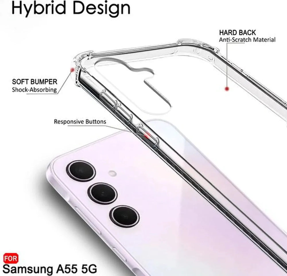 Samsung Galaxy A55 5G Hoesjes – Crystal Clear Backcover – Schokbestendig – Transparant-Ilumina Benelux