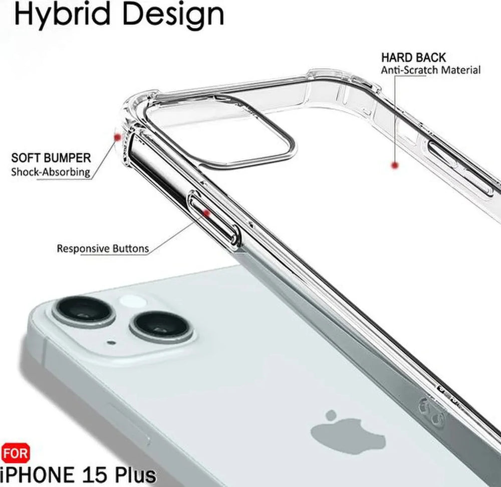 iPhone 15 Plus Hoesjes – Crystal Clear Backcover – Schokbestendig – Transparant-Ilumina Benelux