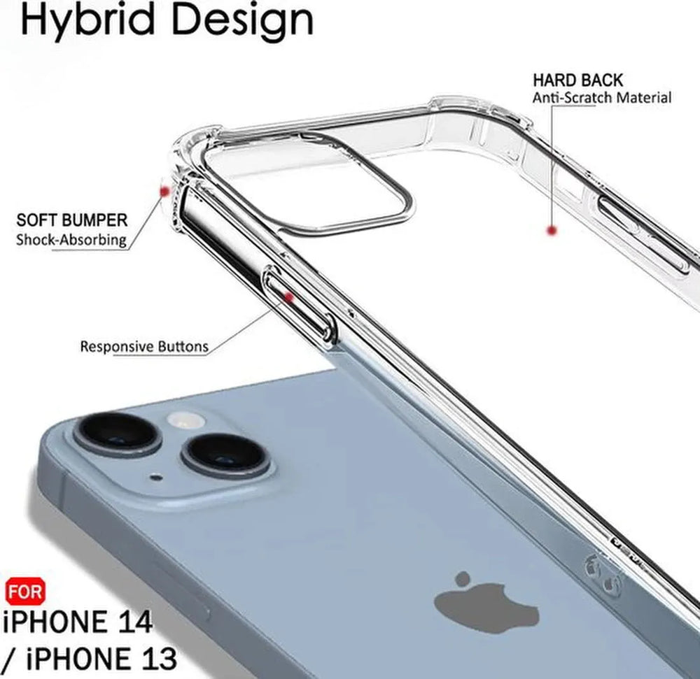 iPhone 14 Hoesjes – Crystal Clear Backcover – Schokbestendig – Transparant-Ilumina Benelux