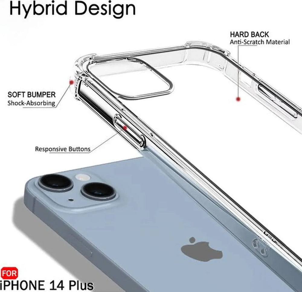 iPhone 14 Plus Hoesjes – Crystal Clear Backcover – Schokbestendig – Transparant-Ilumina Benelux